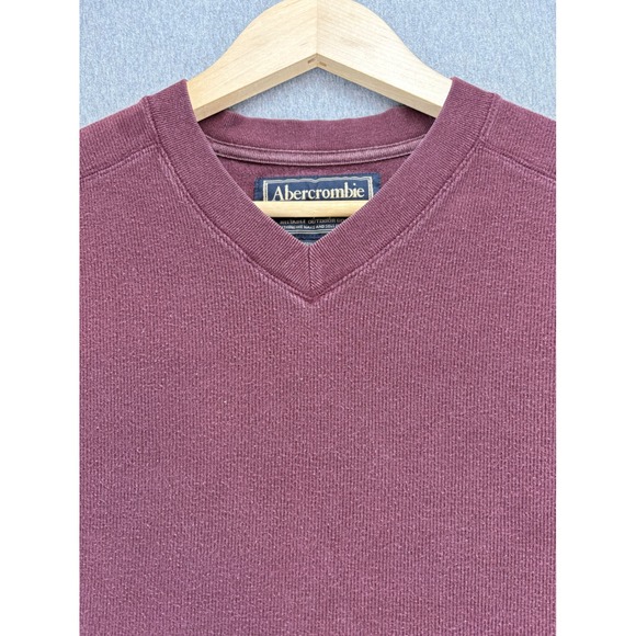 Abercrombie & Fitch Other - Abercrombie‎ & Fitch Long Sleeve Shirt Mens XL VTG 90's Burgundy V Neck Casual
